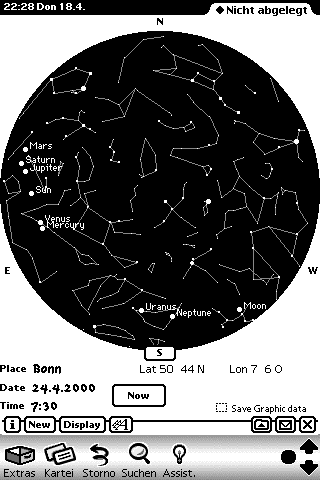 screenshot of StarChart 2.0 for Newton 2x00